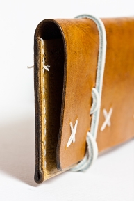 Leather Tobacco Pouch: White Wizard (detail)