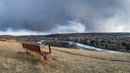 Park Bench and Rain Clouds